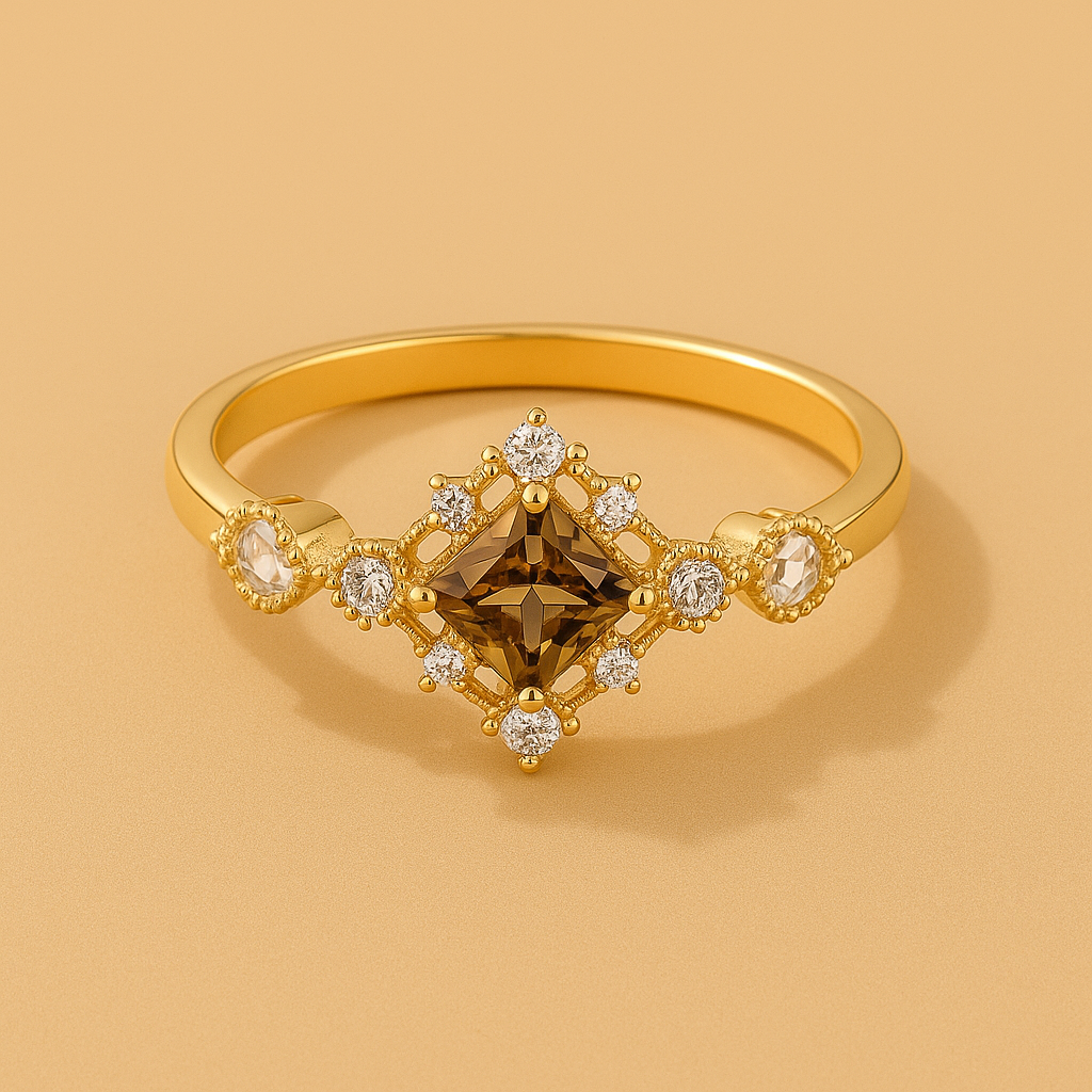 Gilded Amber Ring