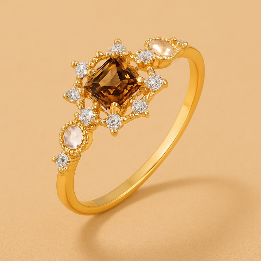 Gilded Amber Ring