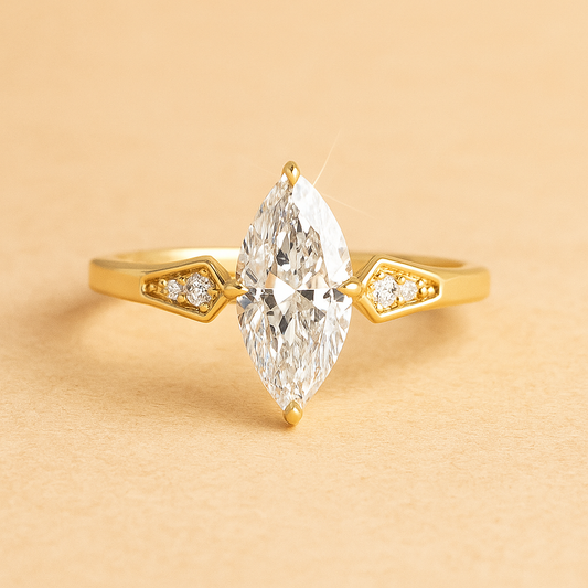 18k Gold Marquise Sapphire Ring