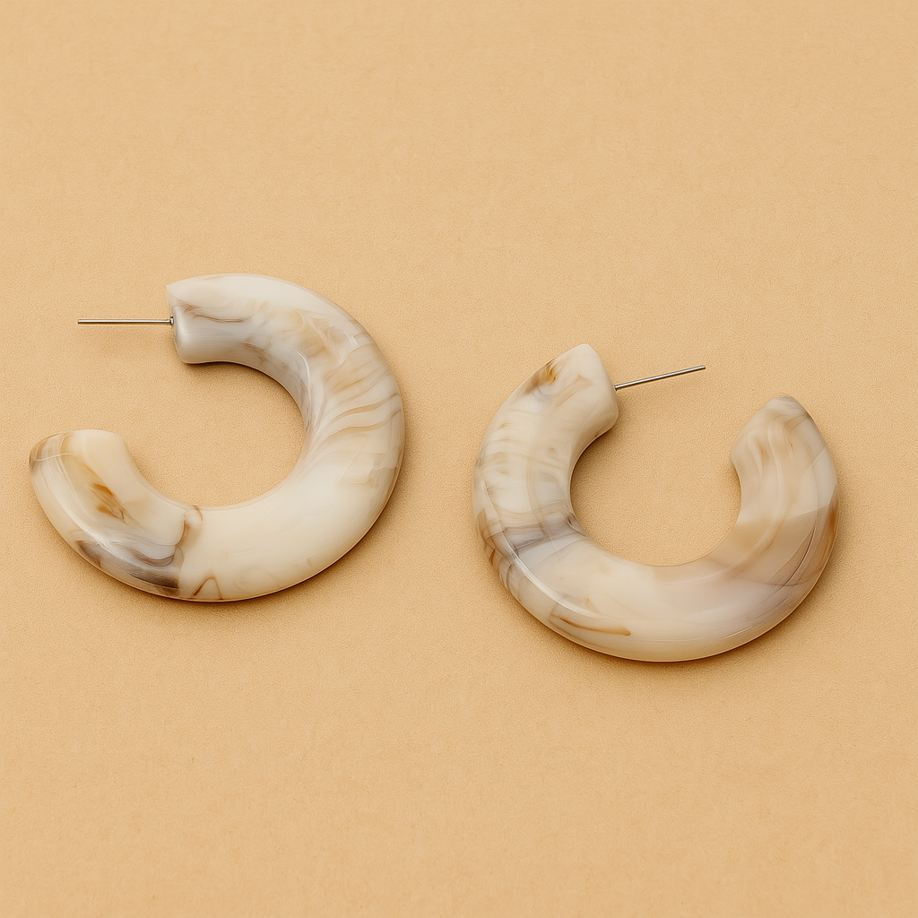 Ivory Swirl Hoops